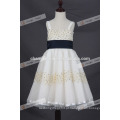 Baby Kids White Communion Dress A Line Tamanho do joelho Flower Girl Dress